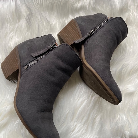 Frye Judith Double Zip Ankle Boots Leather Dark Gray 8M - Picture 11 of 11